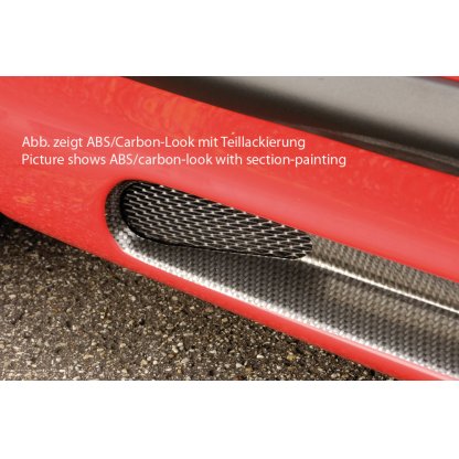 Rieger boční práh mont. strana pravá pro Volkswagen Golf 4 1J 3-dvéř., 5-dvéř., combi, r.v. 10/97-03, plast ABS s povrchovou úpravou Carbon-Look, s prolisem a výřezem