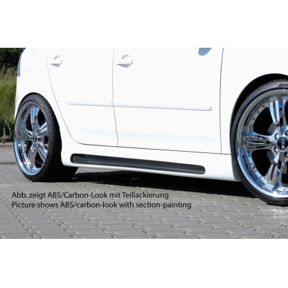 Rieger boční práh mont. strana pravá pro Volkswagen Golf 5 1K 5-dvéř., GTI, R32, plast ABS bez povrchové úpravy, s prolisem a výřezem