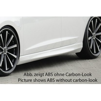 Rieger boční práh mont. strana pravá pro Volkswagen Golf 7 vč. GTD, GTI, R 3-dvéř., 5-dvéř., r.v. 04/13-, 06/13-, 10/12-, 12/13-, plast ABS s povrchovou úpravou Carbon-Look