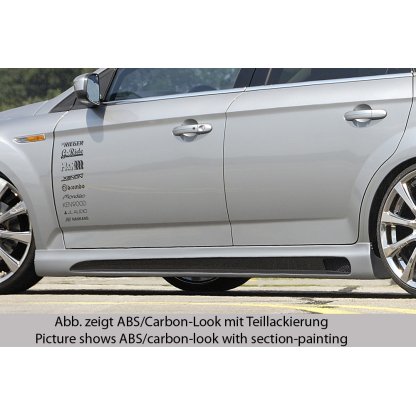Rieger boční práh SG-Design mont. strana levá pro Ford Mondeo BA7 combi, fastback, sedan vč. faceliftu, r.v. 03/07-09/10, 10/10-09/14, plast ABS s povrchovou úpravou Carbon-Look, s prolisem a výřezem