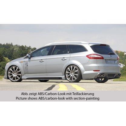Rieger boční práh SG-Design mont. strana levá pro Ford Mondeo BA7 combi, fastback, sedan vč. faceliftu, r.v. 03/07-09/10, 10/10-09/14, plast ABS s povrchovou úpravou Carbon-Look, s prolisem a výřezem