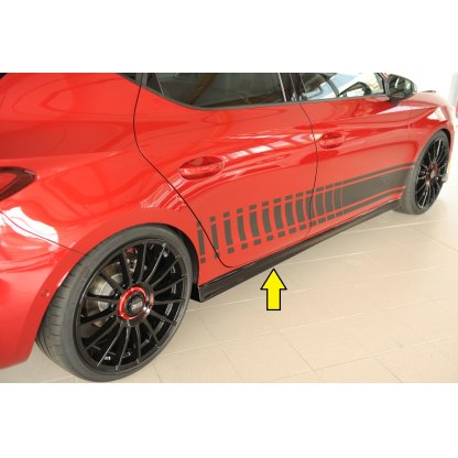 Rieger boční práh (XS) mont. strana pravá pro Seat Leon KL 5-dvéř., 04/20-, plast ABS lakovaný do černé lesklé barvy