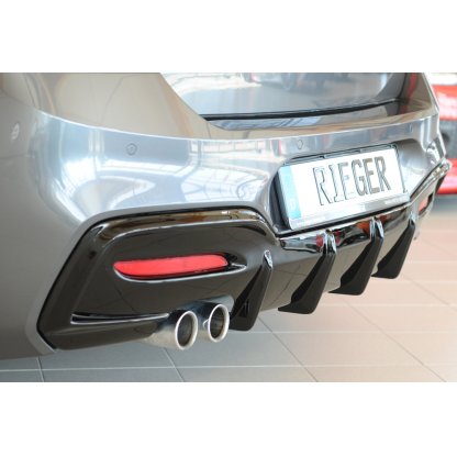 Rieger Heckeinsatz (Typ: 88171) pro BMW řada 1 F21 sedan / 2-dvéř., plast ABS lakovaný do černé lesklé barvy