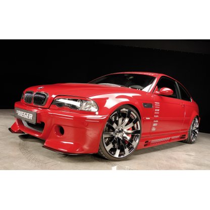 Rieger lipa pod přední nárazník CS-Look Rieger pro BMW řada 3 E46, E46 M3 kabriolet, kupé, sedan, touring vč. faceliftu, 02/02-, 02/98-12/01, 06/00-, plast ABS bez povrchové úpravy