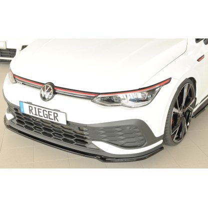 Rieger lipa pod přední nárazník pouze pro GTI Clubsport pro Volkswagen Golf 8 GTI Clubsport 5-dvéř., 10/20-, plast ABS lakovaný do černé lesklé barvy