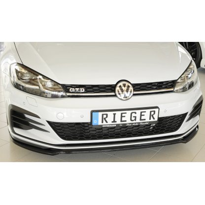 Rieger lipa pod přední nárazník pouze pro GTI / GTD / GTE pro Volkswagen Golf 7 GTD, GTE, GTI 3-dvéř., 5-dvéř. po faceliftu, 02/17-, plast ABS lakovaný do černé lesklé barvy