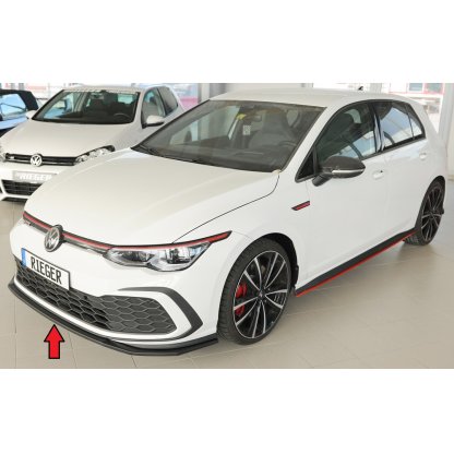 Rieger lipa pod přední nárazník pouze pro GTI / GTD / GTE pro Volkswagen Golf 8 GTI 5-dvéř., 08/20-, plast ABS bez povrchové úpravy