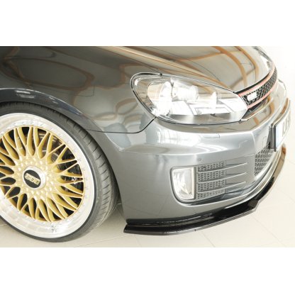 Rieger lipa pod přední nárazník pouze pro GTI / GTD pro Volkswagen Golf 6 GTI kabriolet, plast ABS lakovaný do černé lesklé barvy
