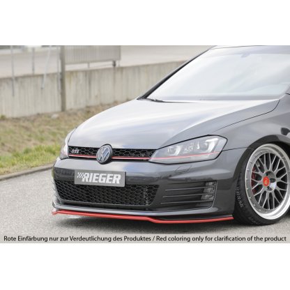 Rieger lipa pod přední nárazník pouze pro GTI / GTD pro Volkswagen Golf 7 GTD, GTI 3-dvéř., 5-dvéř. před faceliftem, 04/13-12/16, 06/13-12/16, plast ABS bez povrchové úpravy