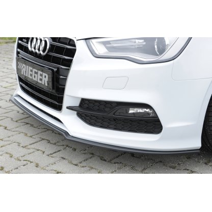 Rieger lipa pod přední nárazník pro Audi A3 8V 3-dvéř. (convertible 8V7), 5-dvéř. (sedan 8VS) před faceliftem, 07/12-08/16, plast ABS bez povrchové úpravy