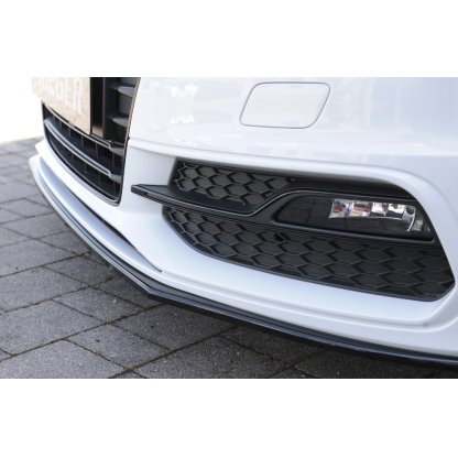 Rieger lipa pod přední nárazník pro Audi A3 8V 3-dvéř. (hatchback 8V1), 5-dvéř. (sportback 8VA) před faceliftem, 07/12-08/16, plast ABS lakovaný do černé lesklé barvy