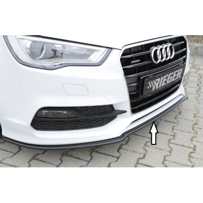 Rieger lipa pod přední nárazník pro Audi A3 S3 8V 3-dvéř. (convertible 8V7), 5-dvéř. (sedan 8VS) před faceliftem, 05/13-08/16, plast ABS bez povrchové úpravy