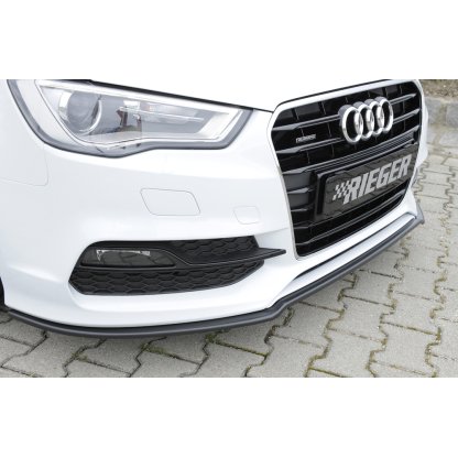 Rieger lipa pod přední nárazník pro Audi A3 S3 8V 3-dvéř. (convertible 8V7), 5-dvéř. (sedan 8VS) před faceliftem, 05/13-08/16, plast ABS bez povrchové úpravy