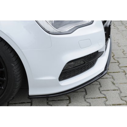 Rieger lipa pod přední nárazník pro Audi A3 S3 8V 3-dvéř. (convertible 8V7), 5-dvéř. (sedan 8VS) před faceliftem, 05/13-08/16, plast ABS lakovaný do černé lesklé barvy