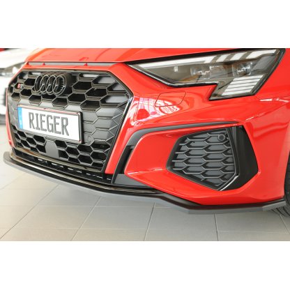 Rieger lipa pod přední nárazník pro Audi A3 S3 GY 5-dvéř. (sedan), 07/20-, plast ABS bez povrchové úpravy