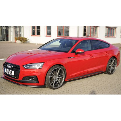 Rieger lipa pod přední nárazník pro Audi A5 B9, F5 kabriolet, kupé, Sportback před faceliftem, 07/16-12/19, plast ABS bez povrchové úpravy