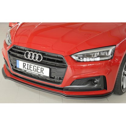 Rieger lipa pod přední nárazník pro Audi A5 S5 B9, F5 kabriolet, kupé, Sportback před faceliftem, 11/16-12/19, plast ABS bez povrchové úpravy