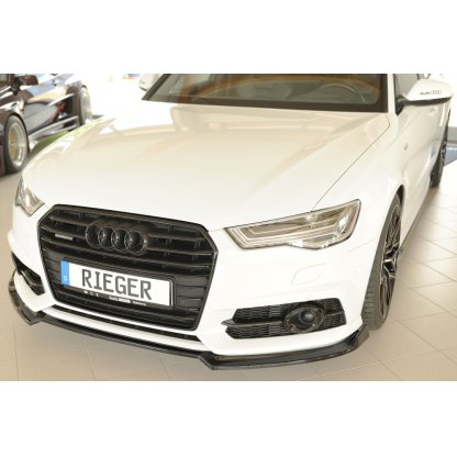 Rieger lipa pod přední nárazník pro Audi A6 4G, C7 sedan, 09/14-, plast ABS lakovaný do černé lesklé barvy