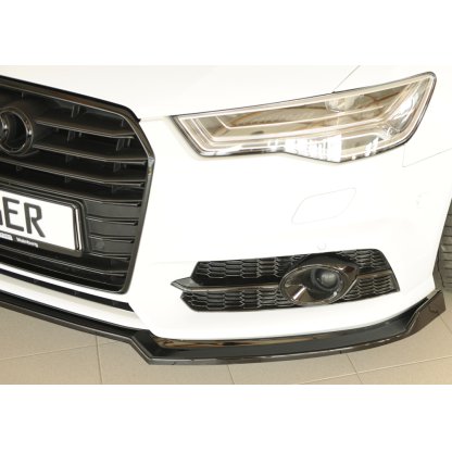 Rieger lipa pod přední nárazník pro Audi A6 4G, C7 sedan, 09/14-, plast ABS lakovaný do černé lesklé barvy