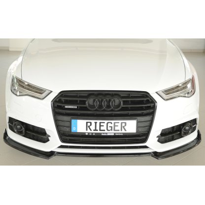 Rieger lipa pod přední nárazník pro Audi A6 4G, C7 sedan, 09/14-, plast ABS lakovaný do černé lesklé barvy