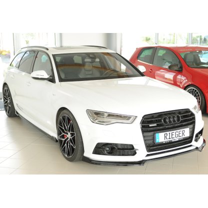 Rieger lipa pod přední nárazník pro Audi A6 4G, C7 sedan, 09/14-, plast ABS lakovaný do černé lesklé barvy