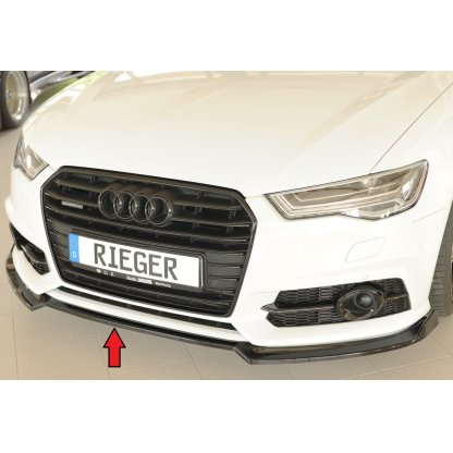Rieger lipa pod přední nárazník pro Audi A6 S6 4G, C7 sedan, 09/14-, plast ABS lakovaný do černé lesklé barvy