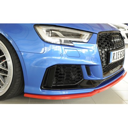 Rieger lipa pod přední nárazník pro Audi RS3 8V 5-dvéř. (sedan 8VS / 8VM), 5-dvéř. (sportback 8VA / 8VF) po faceliftu, 02/17-, plast ABS bez povrchové úpravy