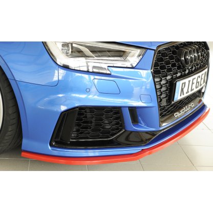 Rieger lipa pod přední nárazník pro Audi RS3 8V 5-dvéř. (sedan 8VS / 8VM), 5-dvéř. (sportback 8VA / 8VF) po faceliftu, 02/17-, plast ABS bez povrchové úpravy