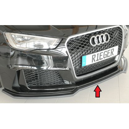 Rieger lipa pod přední nárazník pro Audi RS3 8V 5-dvéř. (sportback 8VA / 8VF), 04/15-01/17, plast ABS bez povrchové úpravy