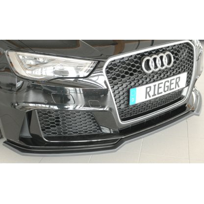 Rieger lipa pod přední nárazník pro Audi RS3 8V 5-dvéř. (sportback 8VA / 8VF), 04/15-01/17, plast ABS bez povrchové úpravy