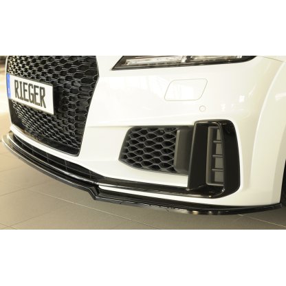 Rieger lipa pod přední nárazník pro Audi TT 8J-FV, 8S kupé, roadster po faceliftu, 09/18-, plast ABS lakovaný do černé lesklé barvy
