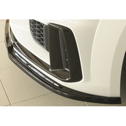 Rieger lipa pod přední nárazník pro Audi TT 8J-FV, 8S kupé, roadster po faceliftu, 09/18-, plast ABS lakovaný do černé lesklé barvy