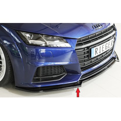 Rieger lipa pod přední nárazník pro Audi TT 8J-FV, 8S kupé, roadster vč. faceliftu, 07/14-08/18, 09/18-, plast ABS lakovaný do černé lesklé barvy