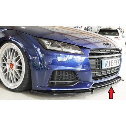 Rieger lipa pod přední nárazník pro Audi TT 8J-FV, 8S kupé, roadster vč. faceliftu, 07/14-08/18, 09/18-, plast ABS lakovaný do černé lesklé barvy