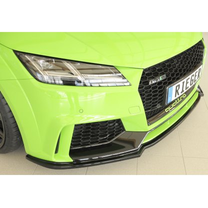 Rieger lipa pod přední nárazník pro Audi TT RS 8J, 8J1-FV, 8S kupé, roadster před faceliftem, 05/16-08/18, plast ABS lakovaný do černé lesklé barvy