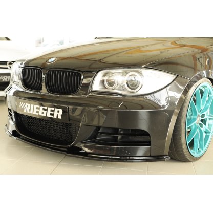 Rieger lipa pod přední nárazník pro BMW řada 1 E82, E88 kabriolet, kupé, 10/07-, plast ABS lakovaný do černé lesklé barvy