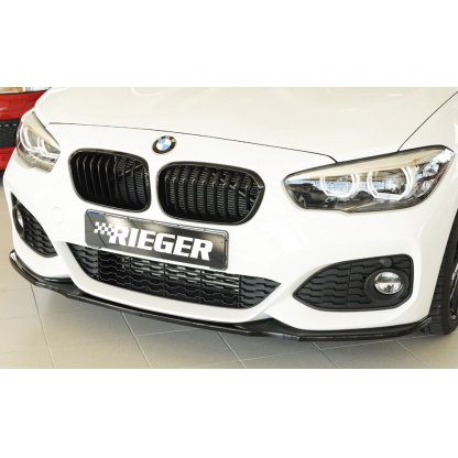 Rieger lipa pod přední nárazník pro BMW řada 1 F20, F21 sedan / 2-dvéř., sedan / 4-dvéř. po faceliftu LCI, 05/2015-, plast ABS lakovaný do černé lesklé barvy