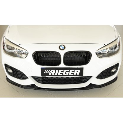 Rieger lipa pod přední nárazník pro BMW řada 1 F20, F21 sedan / 2-dvéř., sedan / 4-dvéř. po faceliftu LCI, 05/2015-, plast ABS lakovaný do černé lesklé barvy