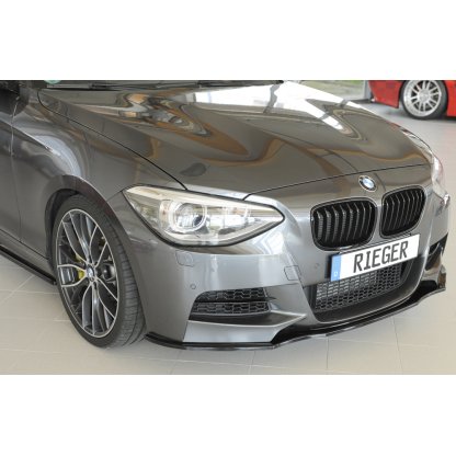Rieger lipa pod přední nárazník pro BMW řada 1 F20, F21 sedan / 2-dvéř., sedan / 4-dvéř. před faceliftem, 09/11-03/2015, 09/12-03/2015, plast ABS lakovaný do černé lesklé barvy