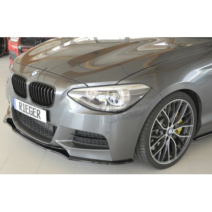 Rieger lipa pod přední nárazník pro BMW řada 1 F20, F21 sedan / 2-dvéř., sedan / 4-dvéř. před faceliftem, 09/11-03/2015, 09/12-03/2015, plast ABS lakovaný do černé lesklé barvy