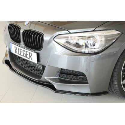 Rieger lipa pod přední nárazník pro BMW řada 1 F20, F21 sedan / 2-dvéř., sedan / 4-dvéř. před faceliftem, 09/11-03/2015, 09/12-03/2015, plast ABS lakovaný do černé lesklé barvy