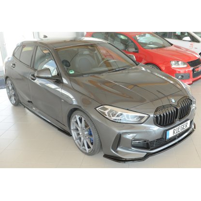 Rieger lipa pod přední nárazník pro BMW řada 1 F40 hatchback / 4-dr., 07/19-, plast ABS lakovaný do černé lesklé barvy