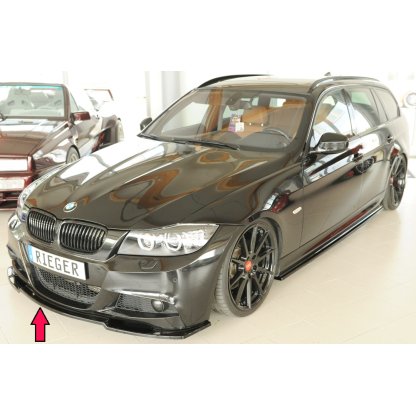 Rieger lipa pod přední nárazník pro BMW řada 3 E91 touring, 09/08-, plast ABS lakovaný do černé lesklé barvy