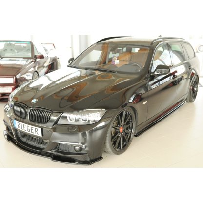 Rieger lipa pod přední nárazník pro BMW řada 3 E91 touring, 09/08-, plast ABS lakovaný do černé lesklé barvy