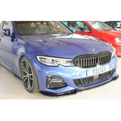 Rieger lipa pod přední nárazník pro BMW řada 3 G20 sedan, 03/19-, plast ABS lakovaný do černé lesklé barvy