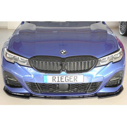 Rieger lipa pod přední nárazník pro BMW řada 3 G20 sedan, 03/19-, plast ABS lakovaný do černé lesklé barvy