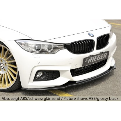 Rieger lipa pod přední nárazník pro BMW řada 4 F32, F33, F36 coupe (3-dvéř.), gran coupe (5-dvéř.), kabriolet vč. faceliftu, 03/13-06/15, 05/14-06/15, 07/15-, 11/12-06/15, plast ABS bez povrchové úpravy