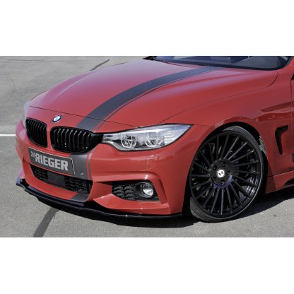 Rieger lipa pod přední nárazník pro BMW řada 4 F32, F33, F36 coupe (3-dvéř.), gran coupe (5-dvéř.), kabriolet vč. faceliftu, 03/13-06/15, 05/14-06/15, 07/15-, 11/12-06/15, plast ABS lakovaný do černé lesklé barvy