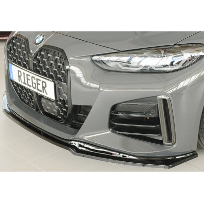 Rieger lipa pod přední nárazník pro BMW řada 4 G26 gran coupe (5-dvéř.), 07/20-, plast ABS lakovaný do černé lesklé barvy