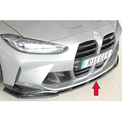 Rieger lipa pod přední nárazník pro BMW řada 4 G83 M4 kabriolet, 06/21-, plast ABS lakovaný do černé lesklé barvy